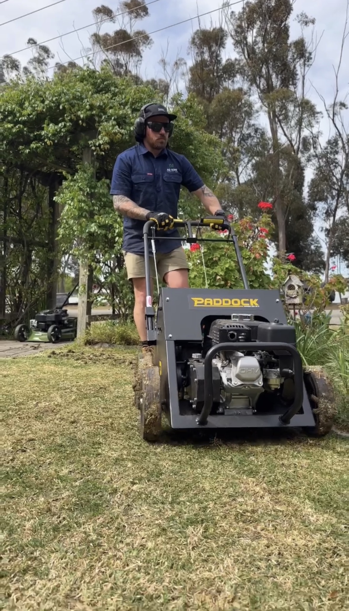 Core aeration close up